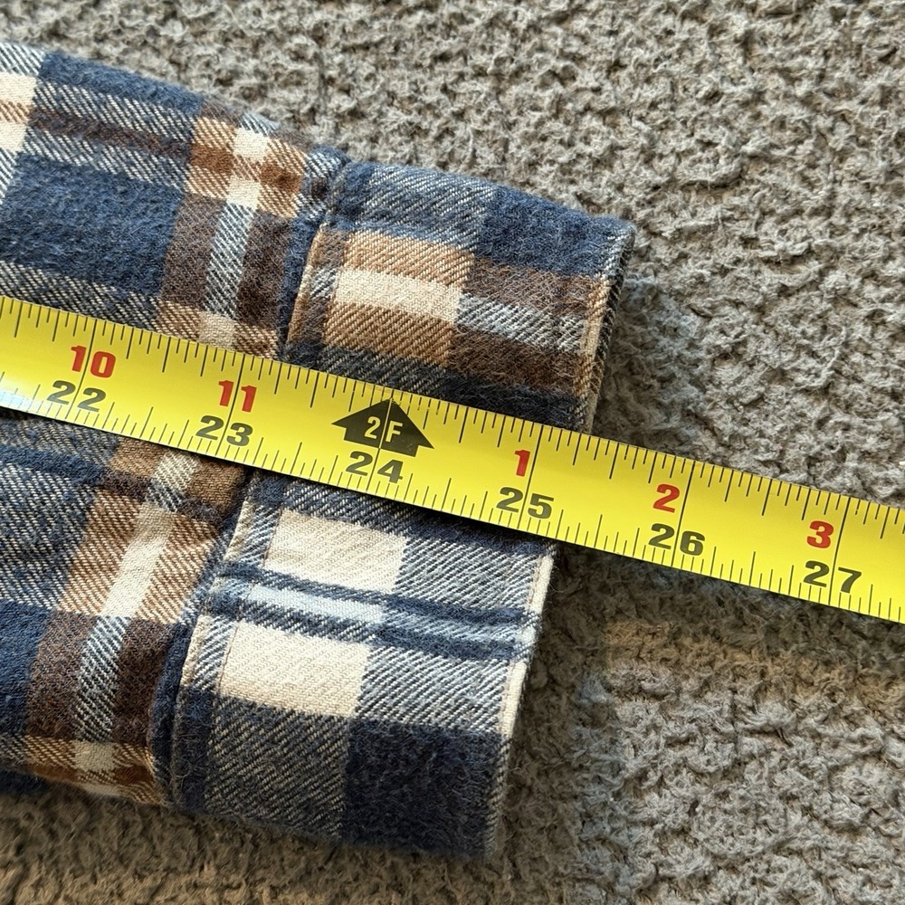 Patagonia Shirt Blue Plaid Fjord Flannel Organic Cotton Hiking Outdoors Medium - Picture 9 of 10